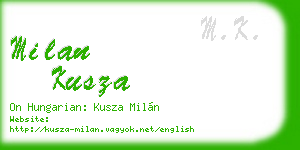 milan kusza business card