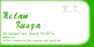 milan kusza business card